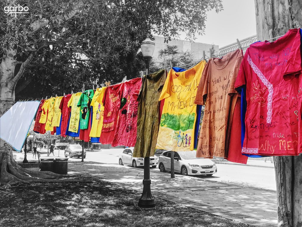 Colored t-shirts on campus