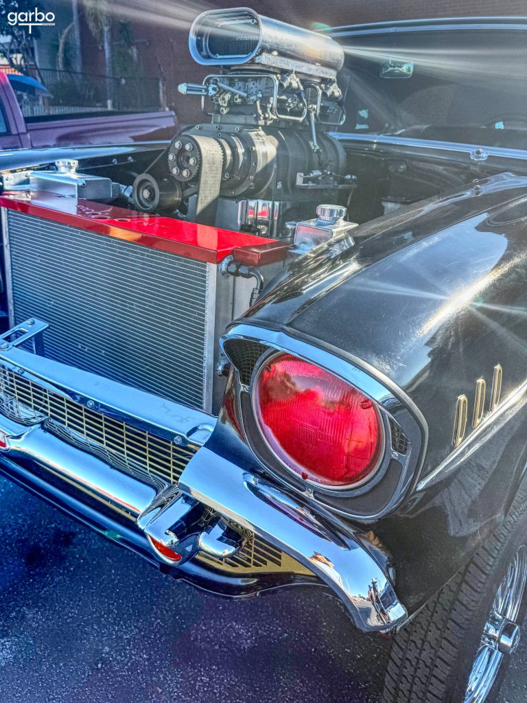 sun shining on car parts